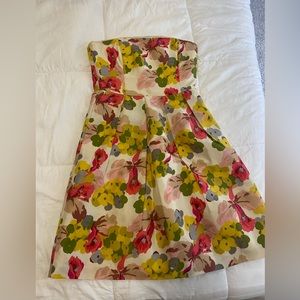 J crew strapless floral dress size 2